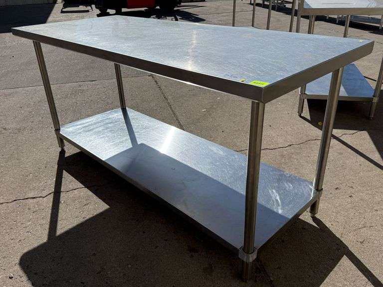 Stainless Steel Work Table with Undershelf, 72" x 30"