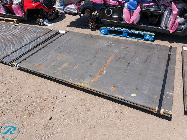 (2) New Pieces of Steel Road Plate, 60" x 95", 1" Thickness
