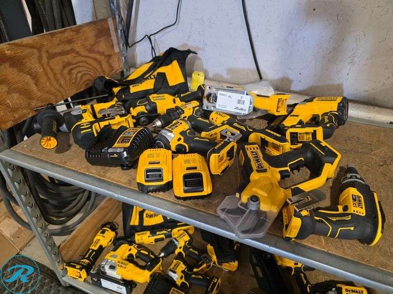 (9) Dewalt 20V Cordless Power Tools with Charger and (2) Batteries