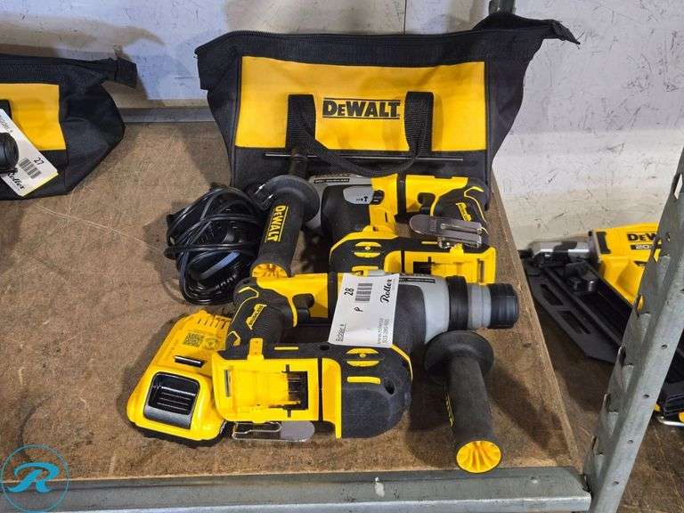 (2) Dewalt DCH172 Rotary Hammers, 20V Max, Brushless, With Battery, Charger, And Bag - Roller Auctions