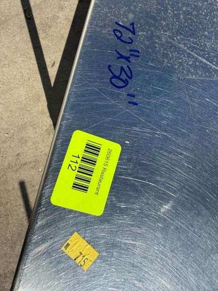 Stainless Steel Work Table With Backsplash, Undershelf, 72" x 30" - Roller Auctions