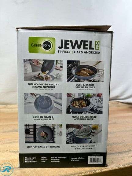 GreenPan Jewel Pro 11px Cookware Set Blue - Like New/Open Box/Small Scratches - Roller Auctions