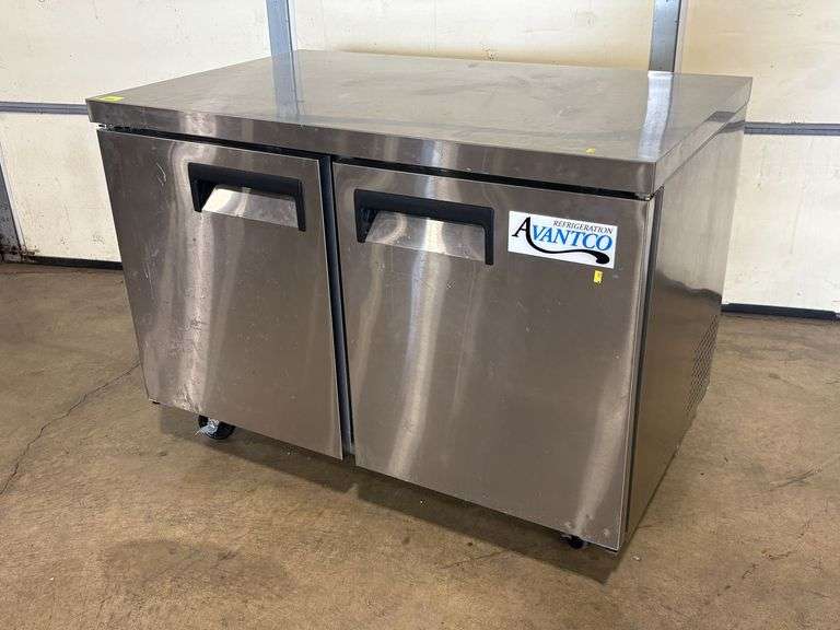 Avantco 178AU48RHC Two-Door Undercounter Refrigerator with Casters