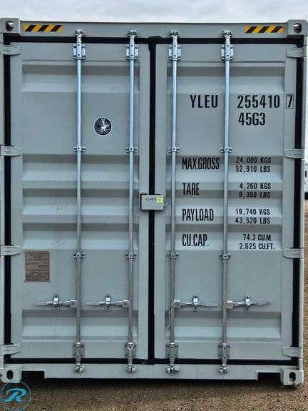 New 2026 40' Steel Storage Container, High Cube, 9'6" H X 8' W, (4) Double Door Side Openings - Roller Auctions