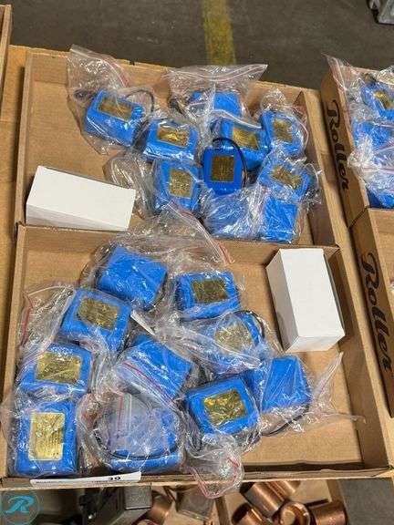Tray of Goldberg Brothers Li-ion Power Packs With Batteries and Charges