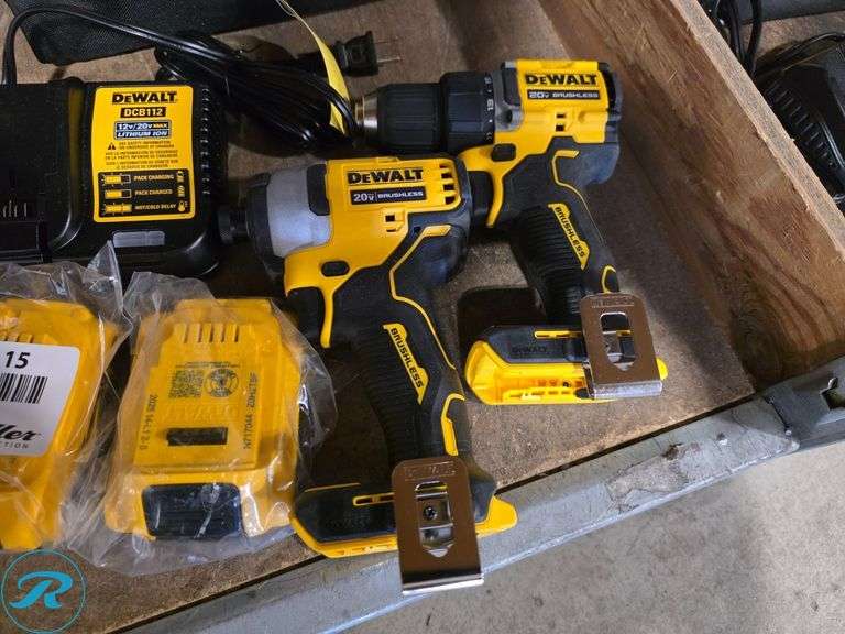 DeWalt DCF809 Cordless Impact Driver, DCD794 Cordless Drill Driver, Charger, (2) Batteries, Bag - Roller Auctions