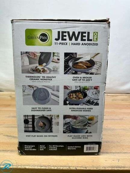 GreenPan Jewel Pro 11pc Cookware Set Blue - New/open Box - Roller Auctions
