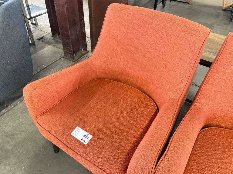 (2) Upholstered Armchairs, Wood Legs - Roller Auctions