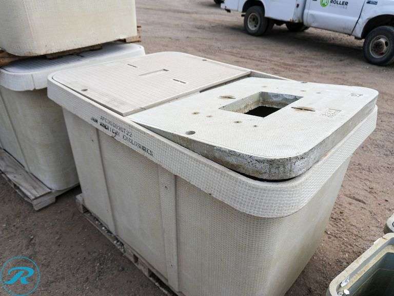 (5) Polymer Concrete Enclosure Boxes, (3) 60" L x 40" D x 36" H and (2) 60” L x 32” D x 30” H - Roller Auctions
