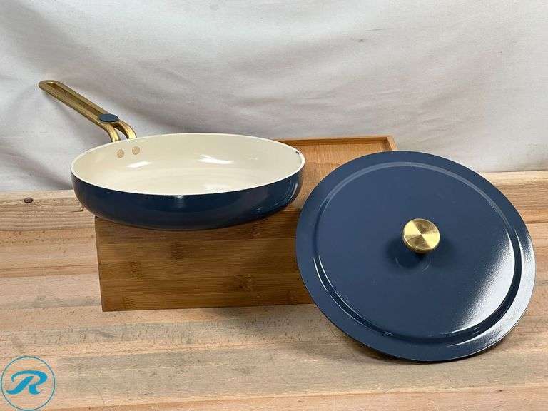 Our Place: 8-PC Essential Ceramic Nonstick Cookware Set, Blue- Used - Roller Auctions