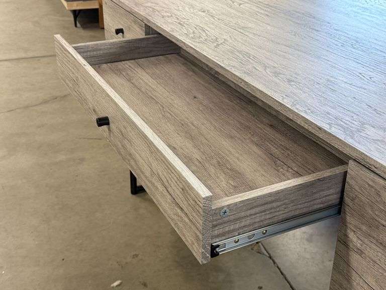 Modern Wood and Metal Desk, 63" x 28.75" - Roller Auctions