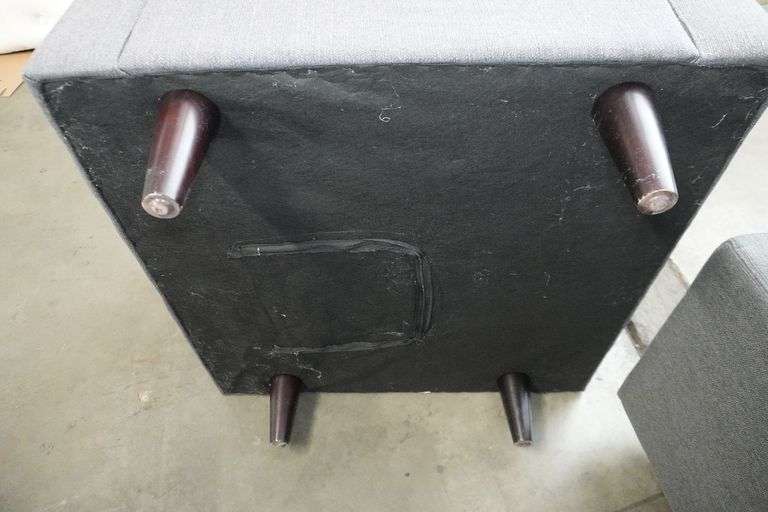 (2) Fabric Armchairs, Tufted Back and Seat, Wood Legs - Roller Auctions