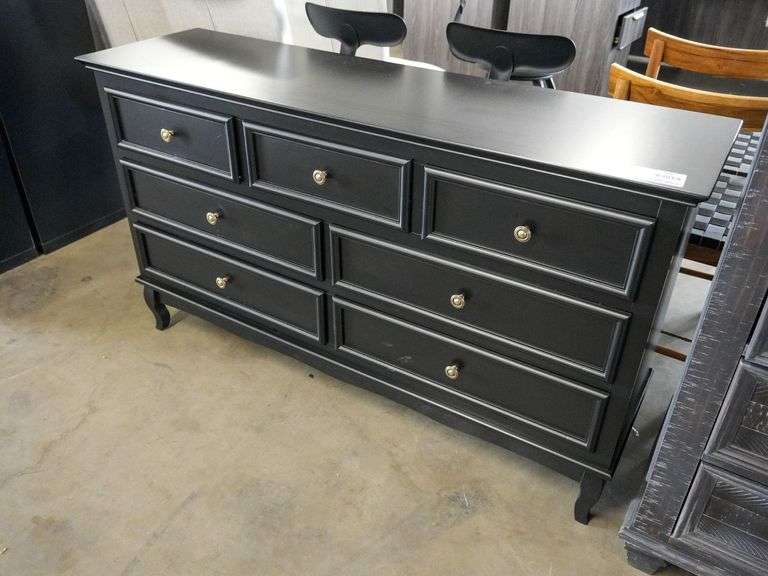 Wood 7-Drawer Dresser, 55” x 16”