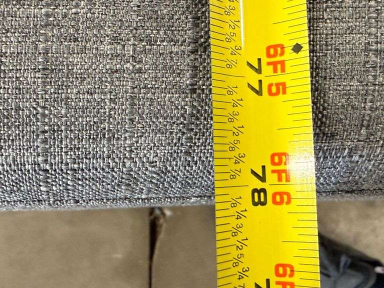 (2) Modern Gray Fabric Sofas, 78in - Roller Auctions