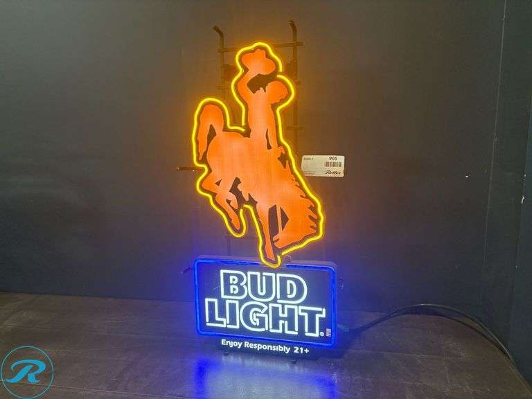 Bud Light WY Cowboys Lighted Sign