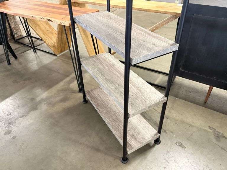 Metal Frame Wood Shelf Bookcase, 32in x 13.5in - Roller Auctions