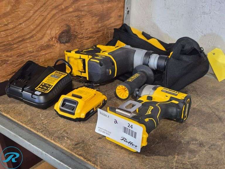 DeWalt DCH172 Rotary Hammer, DCF809 Impact Driver, 20V, Charger, Battery, Bag