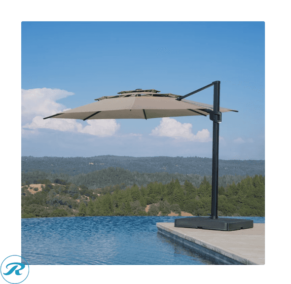 SunVilla: 13ft. Round 3-Tier Cantilever Umbrella $849 Retail - New/ Open Box