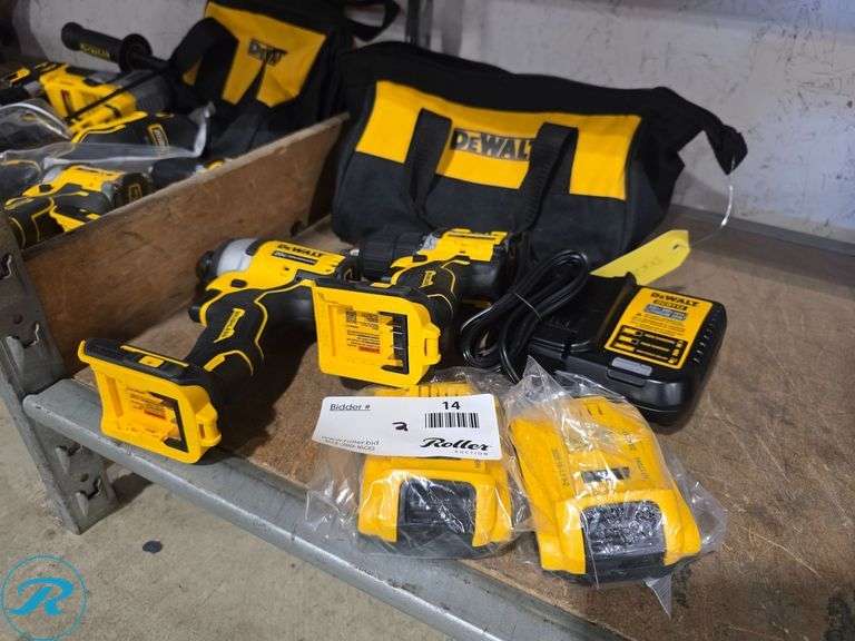 DeWalt DCD794 Cordless Drill Driver, DCF809 Cordless Impact Driver, 20V, (2) Batteries and Bag