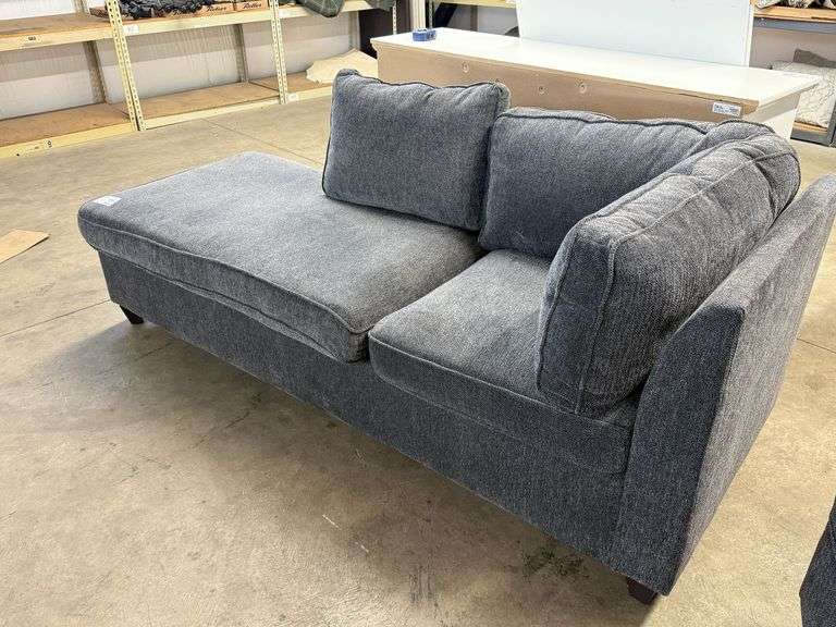 2-Section Gray Upholstered Sectional Sofa, 78in x 72in - Roller Auctions