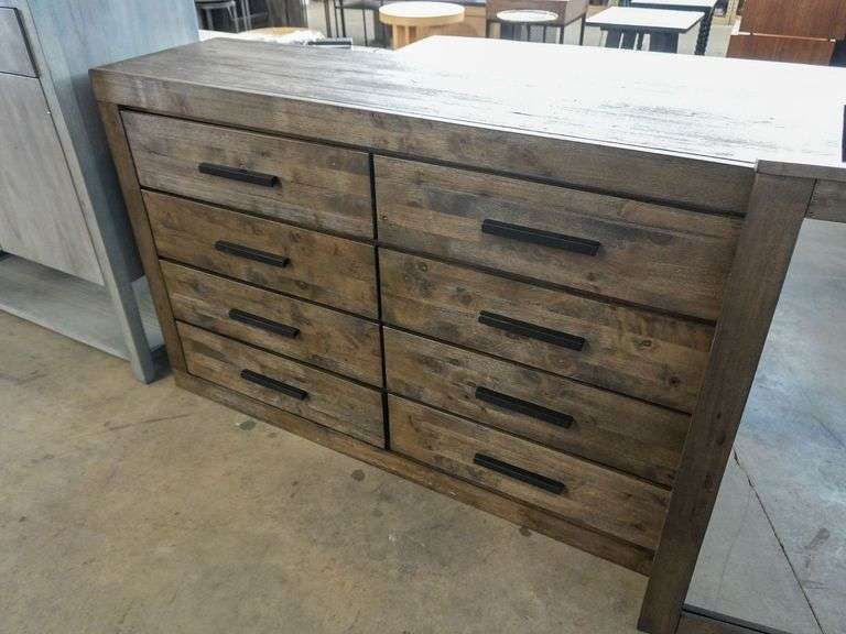 Coaster 222634 Dresser With Mirror, Wood Finish, Eight Drawers, 57” x 16” - Roller Auctions