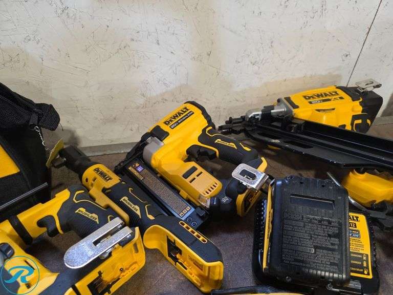 (9) Dewalt 20V Cordless Power Tools with Charger and (2) Batteries - Roller Auctions