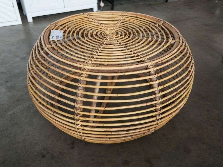 Round Woven Coffee Table, 30”