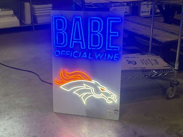 Babe Wine Lighted Sign With Denver Broncos Logo