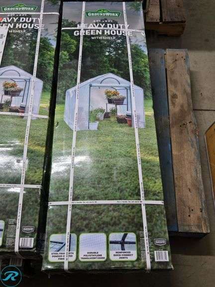 New GroundWork Heavy Duty Green House With Shelf, 6 Ft. x 8 Ft.