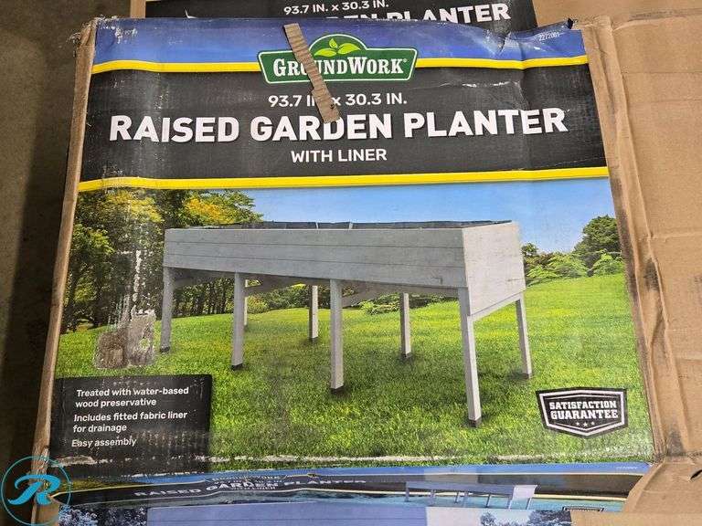 New GroundWork Raised Garden Planter With Liner, 93.7 In. x 30.3 In.