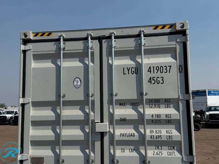 New 2026 40' Steel Storage Container, High Cube, 9'6" High X 8' Wide, (4) Double Door Side Openings - Roller Auctions