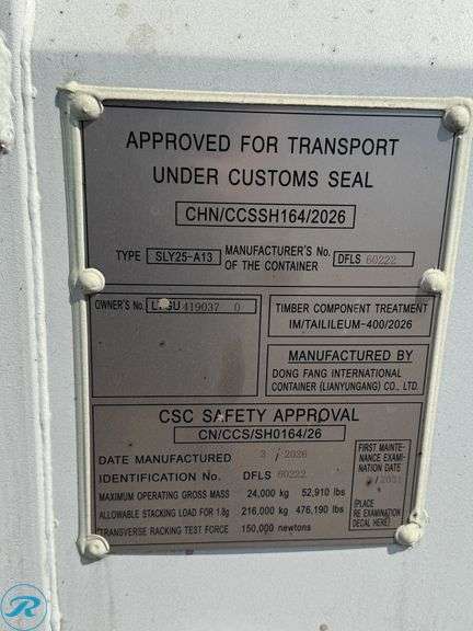 New 2026 40' Steel Storage Container, High Cube, 9'6" High X 8' Wide, (4) Double Door Side Openings - Roller Auctions