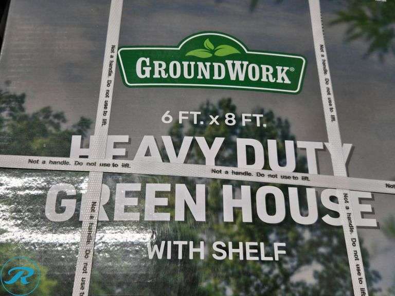 New GroundWork Heavy Duty Green House With Shelf, 6 Ft. x 8 Ft. - Roller Auctions