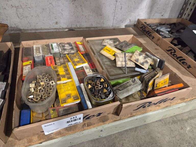 Tray of Assorted Carbide Indexable Inserts and Tooling Lot