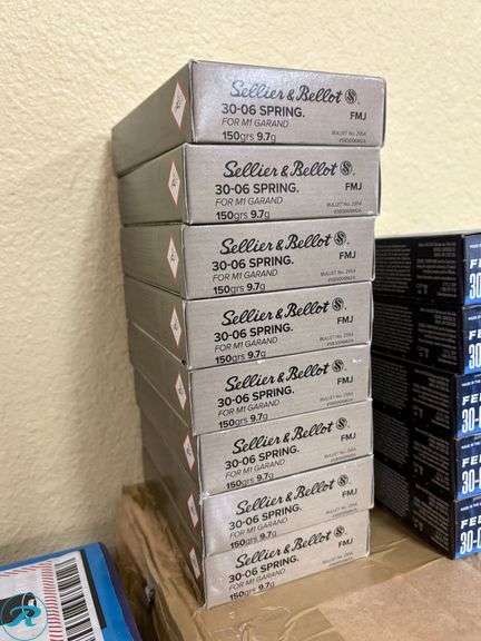 (8) Sellier & Bellot SB3006M2A 30-06 Springfield FMJ Ammunition, 150grs, for M1 Garand, 20ct