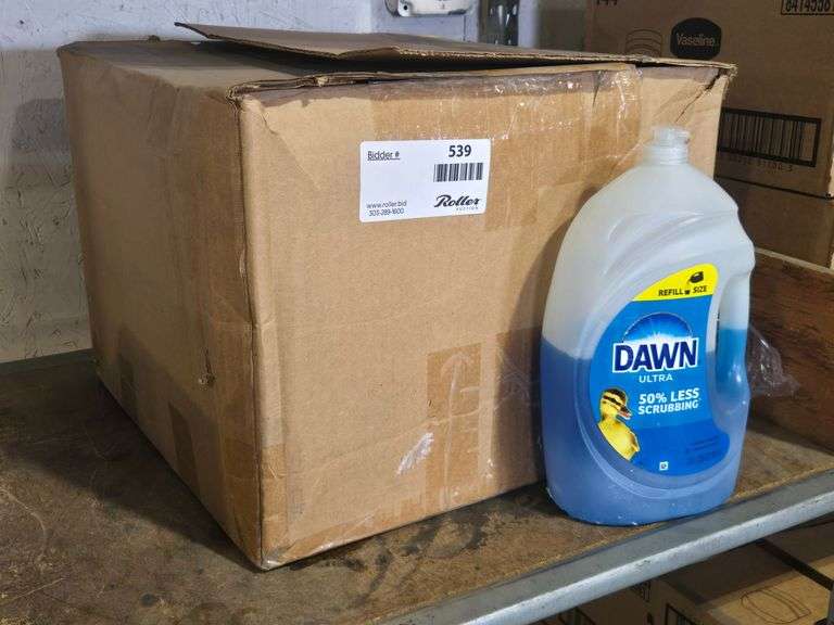 Box of Dawn Ultra Dishwashing Liquid Bottles