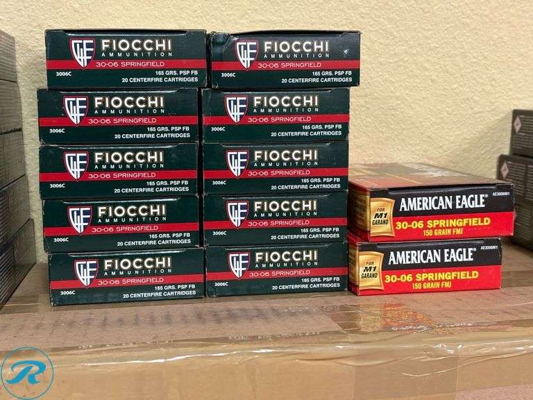 (10) Fiocchi 3006C 30-06 Springfield 165 Gr PSP FB and (2) American Eagle AE3006M1 30-06 Springfield Ammunition, 20ct
