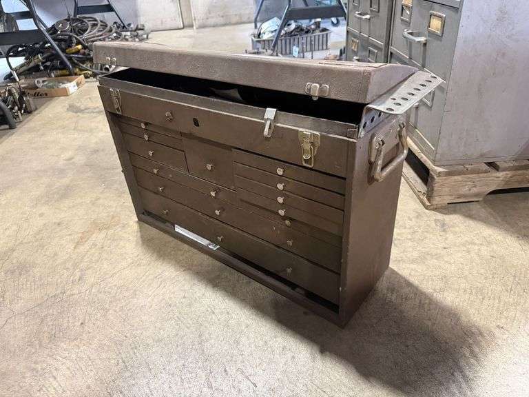 Craftsman Tool Chest With Assorted Machinist Tools, End Mills, Gauges, and Accessories