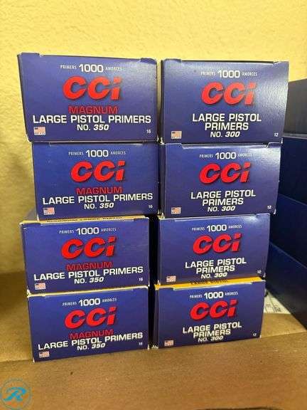 (4) CCI Large Pistol Primers NO. 300 and (4) Magnum Large Pistol Primers NO. 350, 1,000ct
