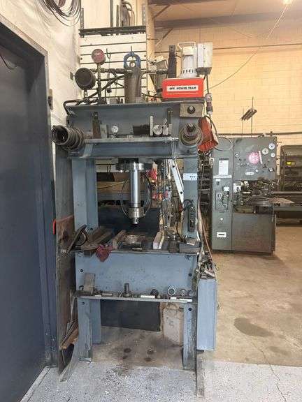 SPX Power Team Hydraulic H-Frame Press with Tooling and Digital Pressure Gauge