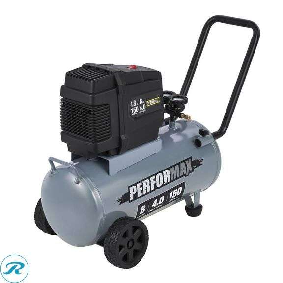 Performax 8 Gallon 150 PSI Portable Electric Horizontal Air Compressor - Like New