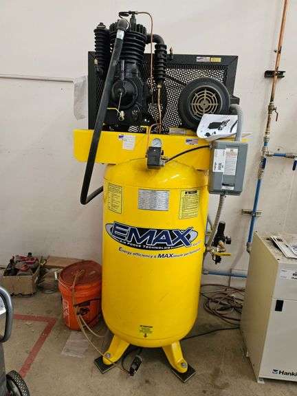 EMAX ESP05V080I3 Vertical Air Compressor, 80 Gallon, 208V, 3 Phase, Electric