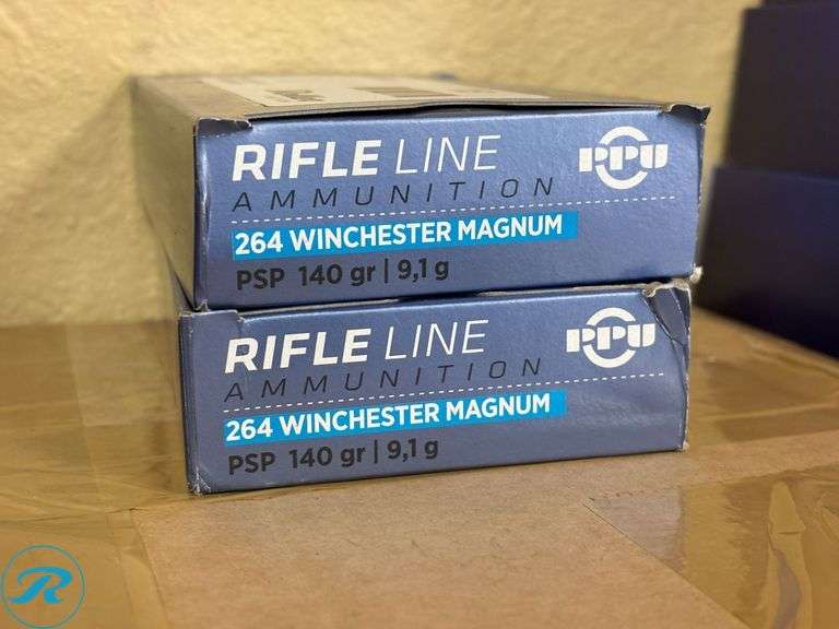 (2) PPU Rifle Line 264 Winchester Magnum PSP 140 GR 9.1G Ammunition, 20ct