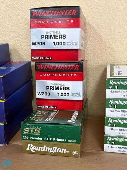 (2) Winchester W209 Shotshell Primers and Remington 209 Premier STS Primers, 1,000ct