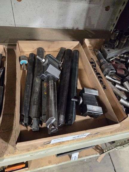 Tray of Assorted Lathe Tool Holders and Boring Bars