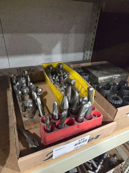 Tray of Assorted High-Speed Steel Countersinks and Spotting Drills