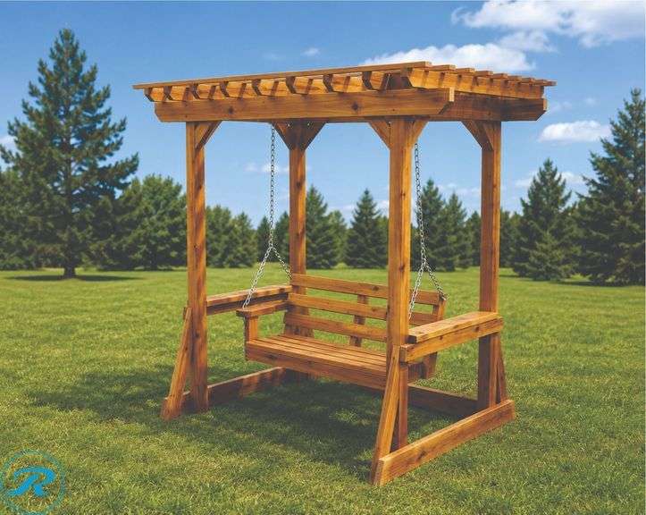 DIY Premium Weathered Cedar Pergola Swing Kit – All Materials Included