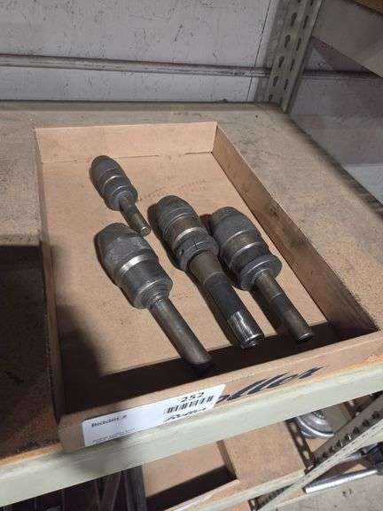 (4) Jacobs Drill Chucks, Heavy Duty Steel, Keyless, Tapered Shank