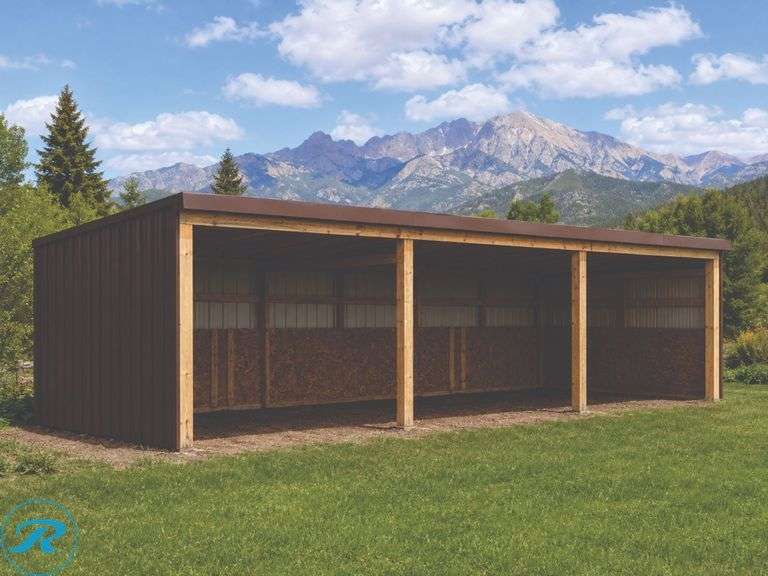 12' × 36' DIY Loafing Shed – Heavy-Duty Wood Framing – Horse & Livestock Shelter