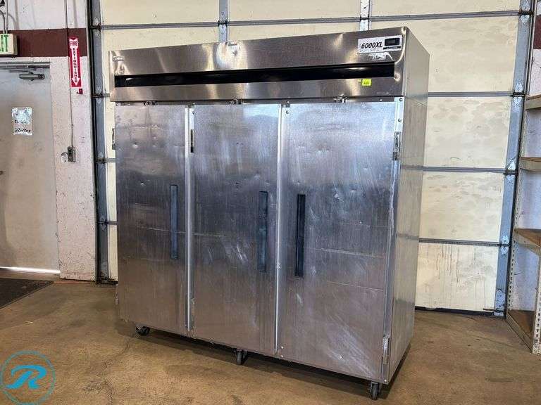 Delfield 6000XL 3-Door Reach-In Refrigerator with Casters